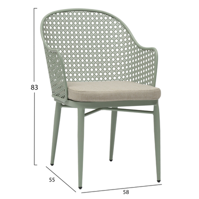 Kolltuk Orego alumini 56x59x81Hcm (HM6268.06), gjelbër/ bezhë