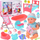 Set lodrash goc kukull Baby Doll, karrocë dhe shtrat, 35cm, rozë