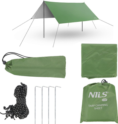 Tarp kampingu NILS Camp NC17107, poliestër kundra ujit, i gjelbër