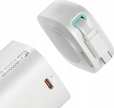 Power bank Usams XMF SE, 18000mAh, PD 45W, me kabllo USB-C të tërheqshme, i zi