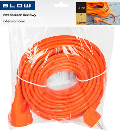 Kabull zgjatues BLOW Thick Garden Construction 2x1.5mm, 20m, portokalli