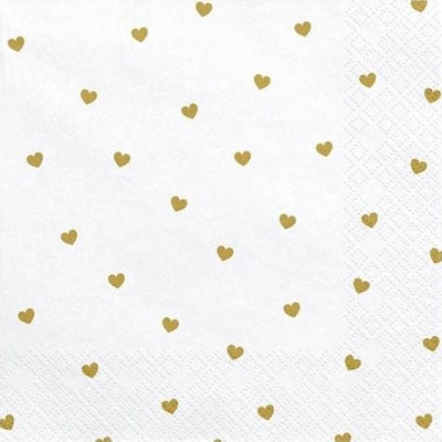 Peceta letre WYw Little Hearts, set 20 copë, të bardha me ari