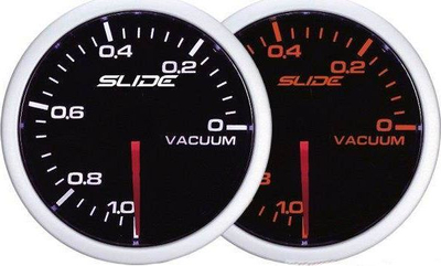 Manometër vakumi SLIDE GAUGE SLIDE WA, 52mm, dritë e bardhë a qelibar, i zi
