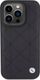 Futrollë BMW Leather Quilted për iPhone 15 Pro Max, lëkurë, e zezë