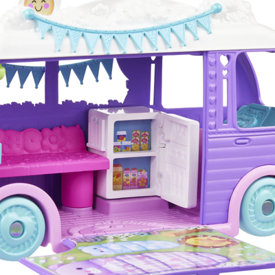 Сет играчки Polly Pocket Glamping Camper Van, кукла 7.5 cm, аксесоари за кампување, повеќебојна