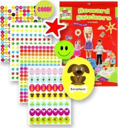 Set ngjitësash Reward Stickers, 8 fletë, forma nga më të ndryshmet, shumëngjyrësh