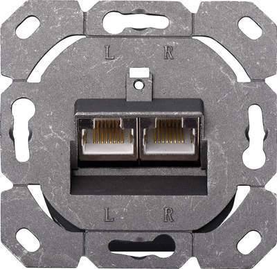 Prizë rrjeti Digitus DN-9008-1, CAT 6A Class EA, 2 porta RJ45, e bardhë