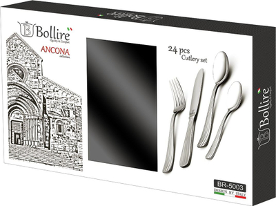 Set lugësh Bollire PESCARA, 24 pjesë, çelik inox, argjendtë