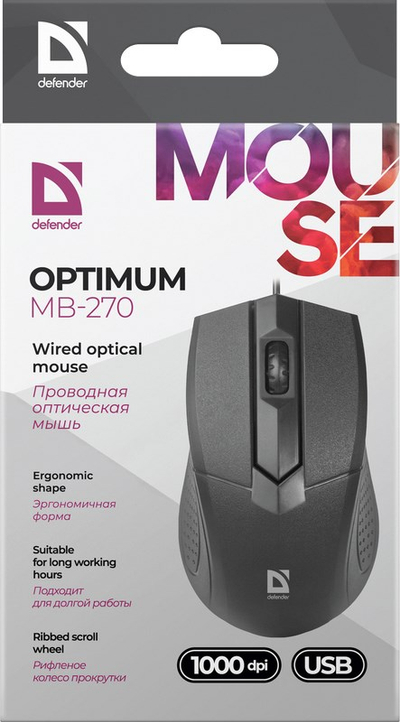 Mouse Defender Optimium MB-270, optik, 1000 dpi, i zi
