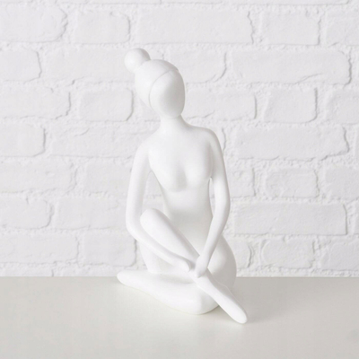 Декоративна фигура Yoga YOGA, 29 cm, полирезин, мат бела