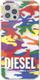 Mbrojtëse telefoni Diesel Clear Case Pride Camo AOP, për iPhone 12 12 Pro, e tejdukshme, me shumë ngjyra