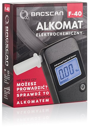 Alkooltester Breathalyzer BACscan F-40, sensor elektro-kimik, ekran dixhital