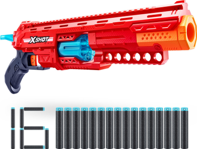 Armë lodër Zuru X-Shot Caliber, 16 darts, e kuqe