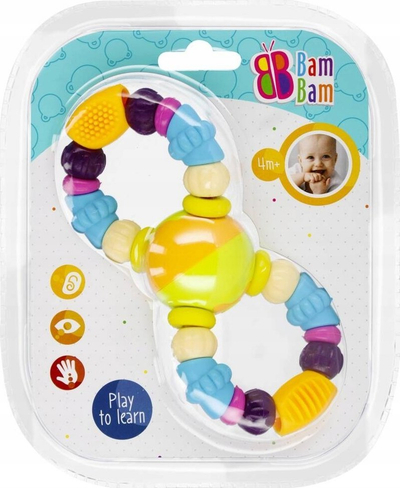 Гризалка играчка BAM BAM 515057, со монистра, повеќебојна