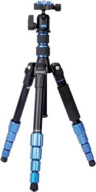 Trefkëmbësh fotoje Benro Slim FSL09C, alumini, 5 copa, zi me blu