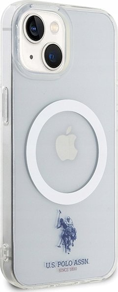 Mbulesë e fortë U.S. Polo Assn për iPhone 15, 6.1", MagSafe, transparente