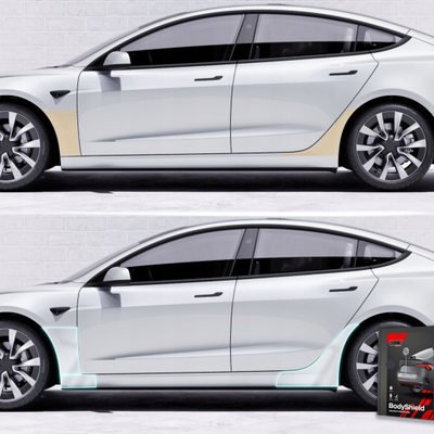 Folie mbrojtëse prag pasme Tesla Model S, 4in1, transparente, 2023-2026