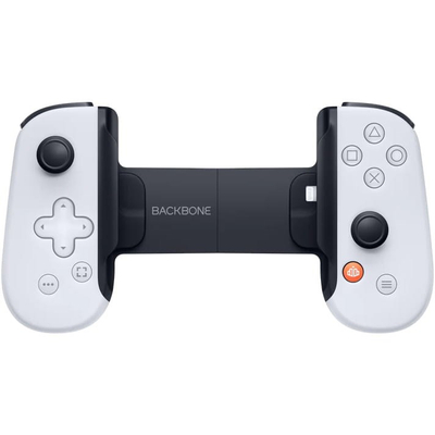 Kontroller Backbone One PlayStation Edition për iPhone, i bardh e zi