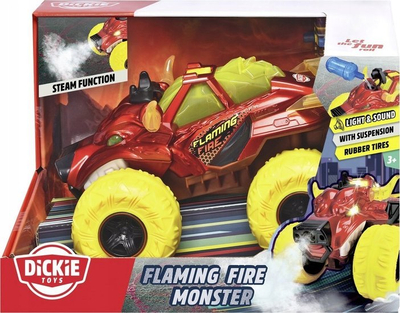 Makinë lodër Dickie Toys Flaming Fire Monster Truck, me drita e zëra, efekt avulli, shumëngjyrëshe