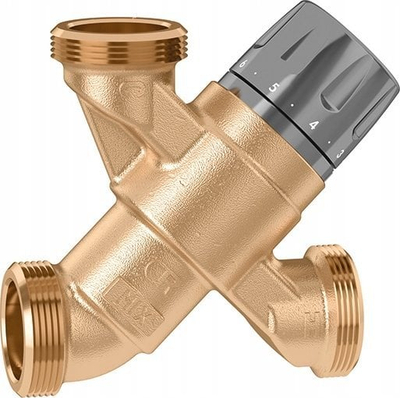 Valvul termostatike miksuese Caleffi 521, 1" M, 20–43°C, bronz