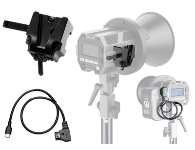 Set adapter V-Mount Colbor VM2-KIT, për drita CL60 edhe CL100X, kabllo D-Tap në Type-C, i zi