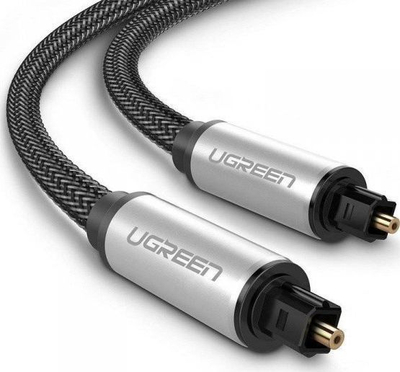 Kabllo optike audio Ugreen Toslink, 1m, najlon, argjend