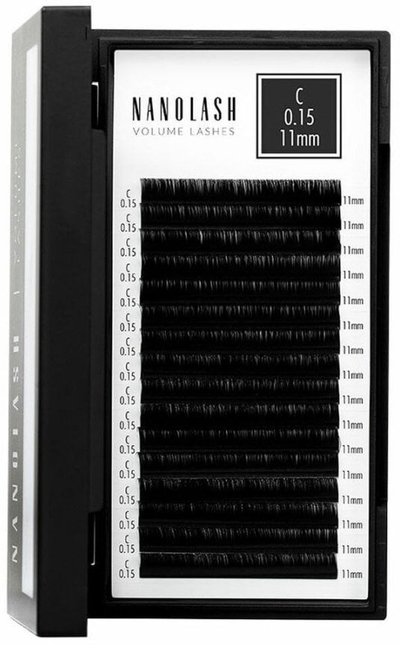 Qerpikë të rremë Nanolash Volume Lashes 015 C, 11 mm, të zinj