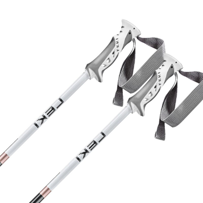 Bastun skijimi Leki Bliss Resegold, alumini TS, 115cm, i bardhë gri