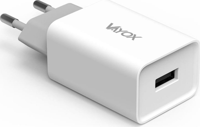 Karikues rrjeti Vayox VA0051C, USB 5V 2.1A, kabllo USB C 1m, i bardhë