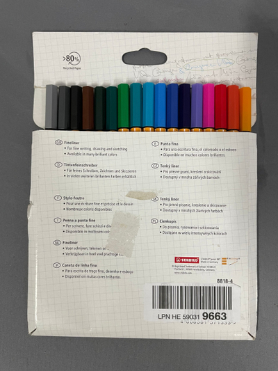 Set fineliner Stabilo Point 88, 18 ngjyra, majë 0.4 mm