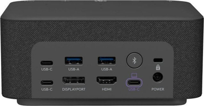Docking station Logitech Logi Dock USB C, 100W, 2x monitor, e zezë