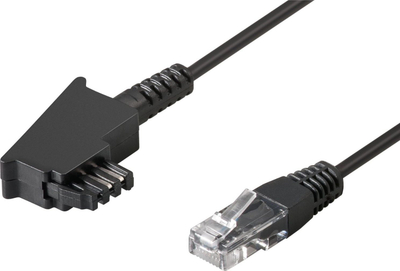 Kabllo telefonik Wentronic Goobay 51236, TAE F në RJ45, 15m, i zi