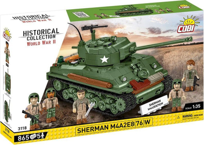 Set ndërtimi Cobi Sherman M4A2E8 76W, 1:35, 865 copa, jeshile