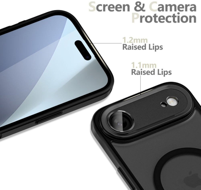 Kapak telefoni Tech-Protect MagCam MagSafe për iPhone 17 Air Pro, mat, i zi