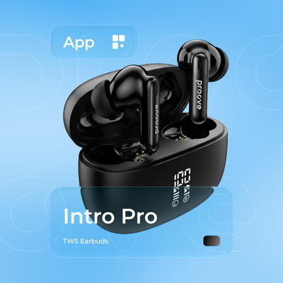 Dëgjuse wireless Proove Intro Pro, IPX4, me aplikacion, të zeza