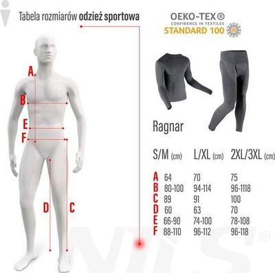 Të brendshme termoaktive NILS BTZ0060 Ragnar, set për meshkuj, najlon elastan, të zeza