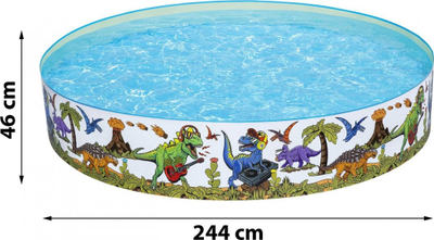 Детски базен Bestway Inflatable Pool Dinosaurs, 244 cm, повеќебоен