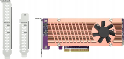 Kartë zgjeruese QNAP QM2-2P-384A, 2x M.2 NVMe, PCIe 3.0, ngjyrë bronzi
