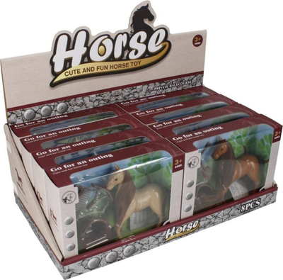 Set lodër kal Mega Creative Horse, 12cm, me aksesorë, në ngjyra të ndryshme