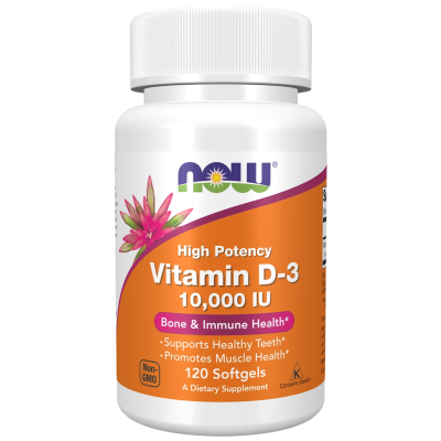 Vitamin D3 10,000 IU NOW Foods, 120 softgels
