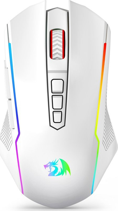 Mouse gaming Redragon M914W RGB NIX, me dhe pa kabllo, i bardh