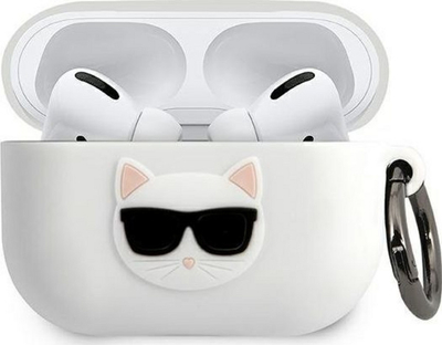 Mbrojtëse silikoni Karl Lagerfeld për Airpods Pro, e bardhë