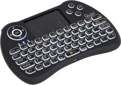 Tastierë wireless Quer Mini Q5, touchpad, me ndriçim, e zezë