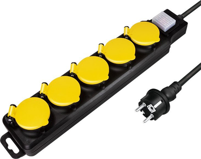 Shirit elektrik LogiLink LPS255, me 5 priza, IP44, kabllo 1.5 m