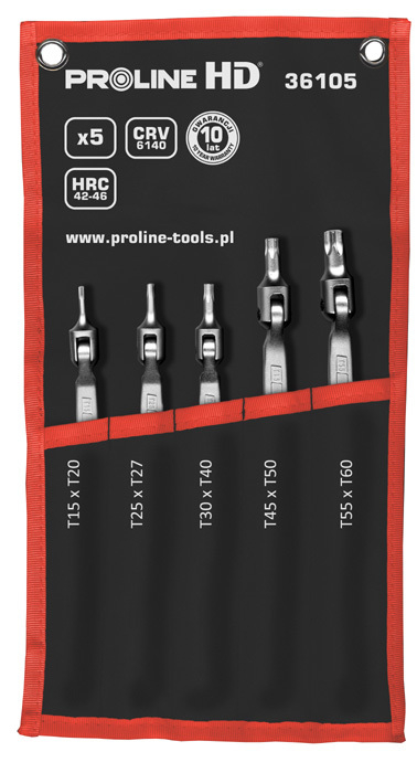 Set çelësa Torx Proline, T15-T60, 5 copë