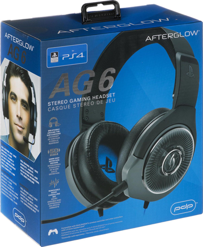 Kufje gaming PDP Afterglow AG 6 me kabllo për PS4, të zeza