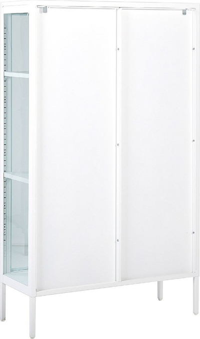 Vitrinë Beliani NASH, metal edhe xham, 90 cm, e bardhë