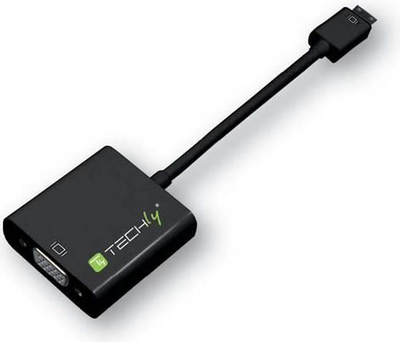 Adapter video Techly IDATA HDMI-VGA4, HDMI Type C në VGA, Full HD, i zi