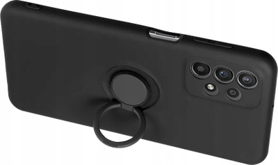 Mbulesë Forcell për Samsung Galaxy A15 5G, silikoni, me unazë edhe stand, e zezë