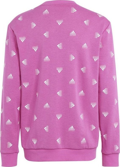 Bluzë sport Adidas Bluv Swt Jr IC5573, për vajza, me print logo, rozë